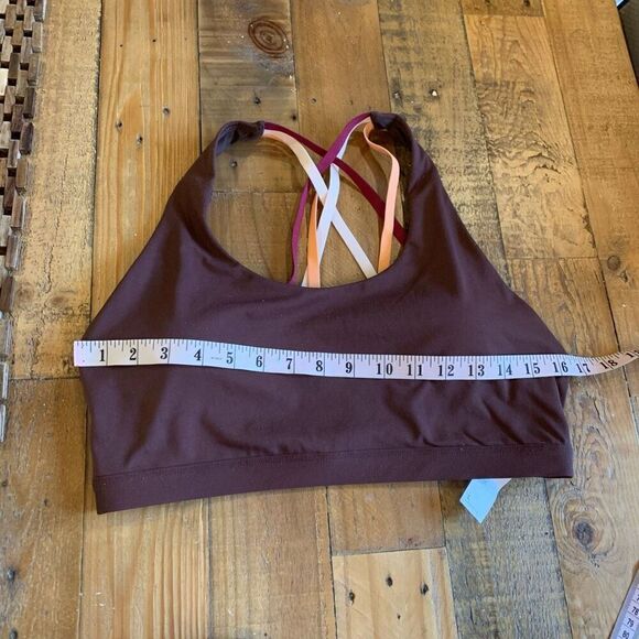 Fabletics Boost Medium Impact Sports Bra Brown Maroon Pink Melon Size Lg NWOT - Picture 13 of 13